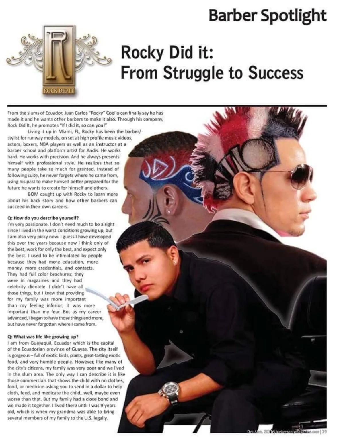 Barbers Only magazine spotlight