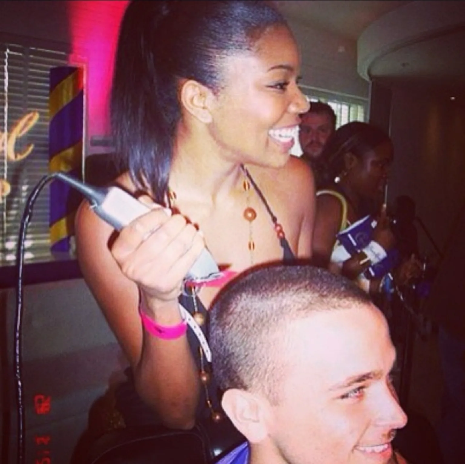 Early celebrity barber moment